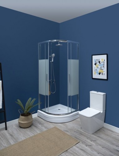 Душевой уголок Aquanet Practic 90x90 AE10-Q-90x90U-CP 243615 профиль Хром стекло прозрачное с шелкографией