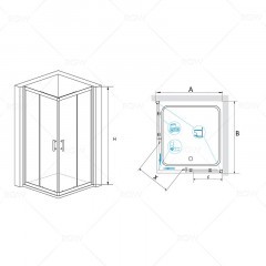 Душевой уголок RGW Passage PA-31B 80x80 02083188-14 профиль Черный стекло прозрачное