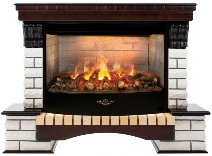 Электрокамин RealFlame Country 33/33W AO античный дуб с очагом 3D Firestar 33