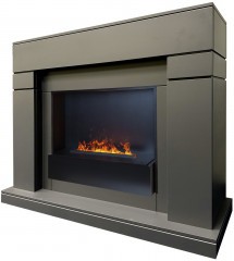Электрокамин RealFlame Lindelse 26 GR серый, графит c очагом 3D Cassette 630 Black Panel