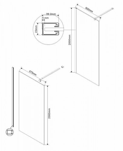 Душевая перегородка Vincea Walk-In 60 VSW-1H600CL профиль Хром стекло прозрачное