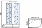 Душевая кабина Мономах 100x80x44 C МЗ L 10000005838 без гидромассажа