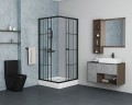 Душевой уголок Niagara Nova NG-0190-14 90х90 профиль Черный стекло прозрачное с принтом