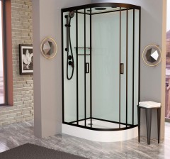 Душевая кабина Frank F418L Black левосторонняя 100х80х220 см