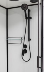 Душевая кабина Frank F418L Black левосторонняя 100х80х220 см