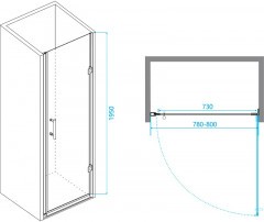 Душевая дверь RGW Passage PA-06 B 80 41080608-14 профиль Черный стекло прозрачное
