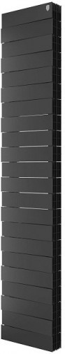 Биметаллический секционный радиатор отопления Royal Thermo PianoForte Tower Noir Sable 300 / 22 секций нижнее правое подключение