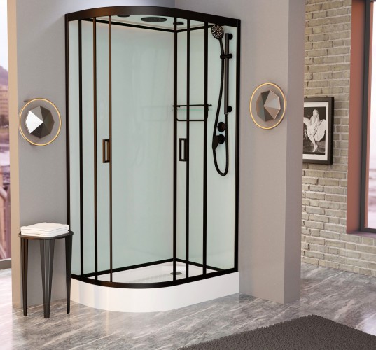 Душевая кабина Frank F418R Black правосторонняя 100х80х220 см