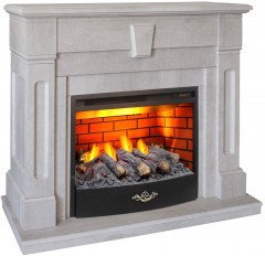 Электрокамин RealFlame Kellie 25,5/26 WT цвет белый камень с очагом 3D Firestar 25,5