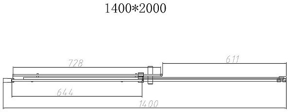 Душевая дверь Vincea Dice 140 VDS-4D140CL профиль Хром стекло прозрачное