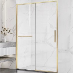 Душевая дверь Vincea Slim Soft 150 VDS-1SS150CLG профиль Золото брашированное стекло прозрачное