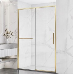 Душевая дверь Vincea Slim Soft 150 VDS-1SS150CLG профиль Золото брашированное стекло прозрачное