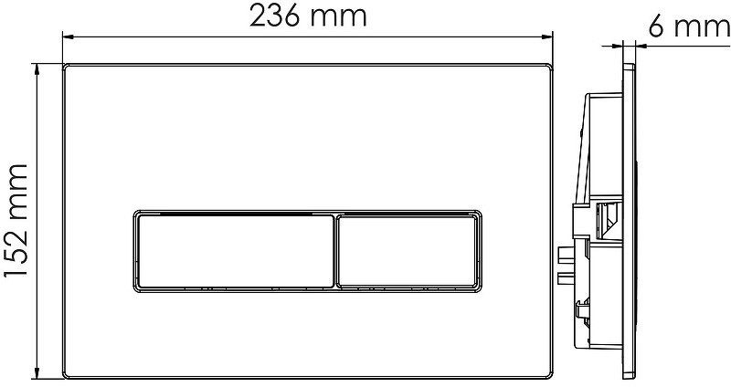 Инсталляция WasserKRAFT Aller 10TLT.010.ME.MB03 для унитаза с Черной матовой клавишей смыва