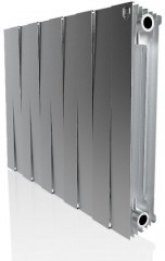 Биметаллический секционный радиатор отопления Royal Thermo PianoForte Satin Silver 500 / 10 секций