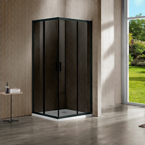 Душевой уголок Vincea Garda 120x120 VSS-1G1212CGB профиль Черный стекло тонированное