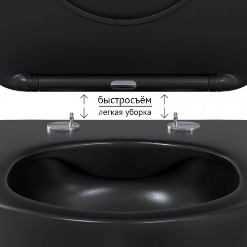 Унитаз Berges Ventas Black Rimless 082136 подвесной Черный с сиденьем Микролифт