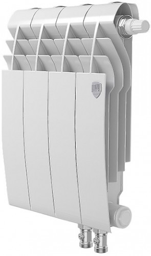 Биметаллический секционный радиатор отопления Royal Thermo Biliner 350 / Bianco Traffico / 4 секции нижнее правое подключение