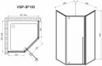 Душевой уголок Vincea Penta 100х100 VSP-3P100CL профиль Хром стекло прозрачное
