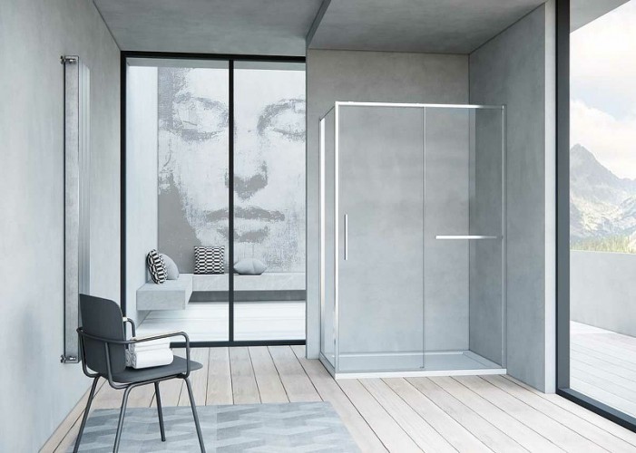 Душевой уголок Vincea Slim Soft 110x80 VSR-1SS8011CL профиль Хром стекло прозрачное