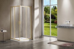 Душевой уголок Vincea Garda 90x90 VSS-1G900CLG профиль Золото брашированное стекло прозрачное