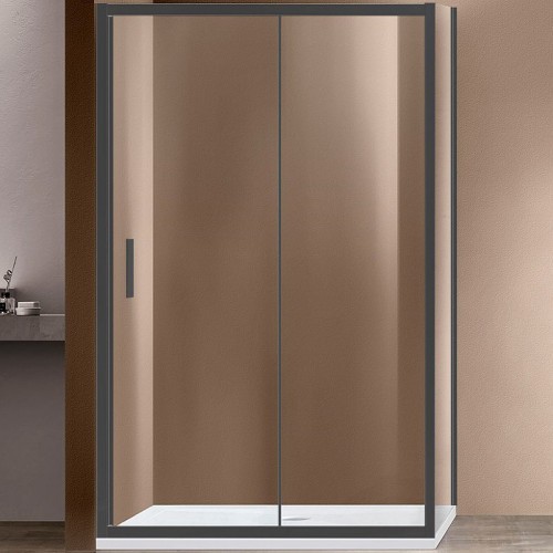 Душевой уголок Vincea Garda 150x80 VSR-1G8015CLGM профиль Вороненая сталь стекло прозрачное