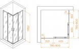Душевой уголок RGW Passage PA-030B 80x80 3508103088-14 профиль Черный стекло прозрачное