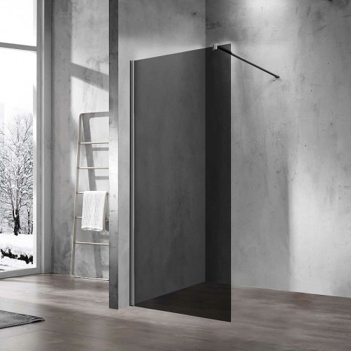 Душевая перегородка Vincea Walk-In 90 VSW-1H900CGGM профиль Вороненая сталь стекло тонированное