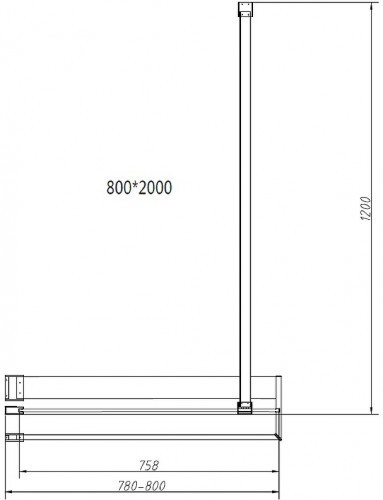 Душевая перегородка Vincea Walk-In HR 80 VSW-4HR800CL профиль Хром стекло прозрачное