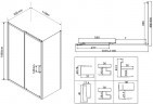 Душевой уголок Vincea City 110x90 VSR-5CT9011CLB профиль Черный стекло прозрачное