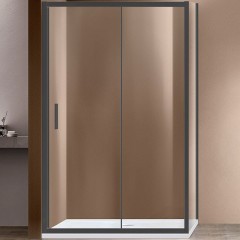 Душевой уголок Vincea Garda 110x90 VSR-1G9011CLGM профиль Вороненая сталь стекло прозрачное