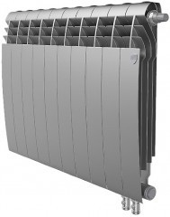 Биметаллический секционный радиатор отопления Royal Thermo Biliner 500 / Silver Satin / 10 секций нижнее правое подключение