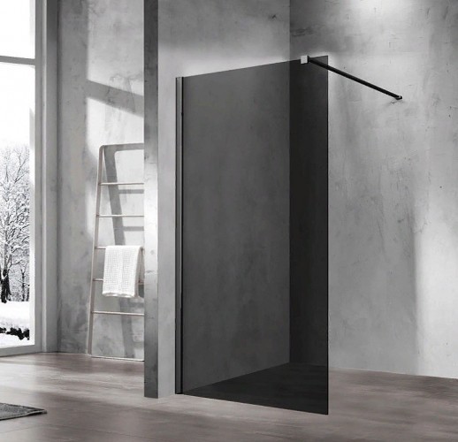 Душевая перегородка Vincea Walk-In 100 VSW-1H100CGB профиль Черный матовый стекло тонированное