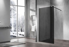 Душевая перегородка Vincea Walk-In 100 VSW-1H100CGB профиль Черный матовый стекло тонированное