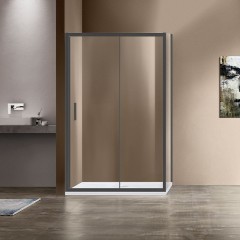 Душевой уголок Vincea Garda 120x80 VSR-1G8012CLGM профиль Вороненая сталь стекло прозрачное
