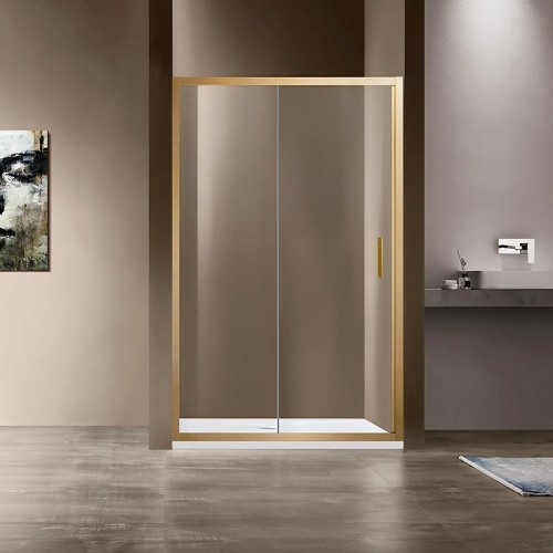 Душевая дверь Vincea Garda 115 VDS-1G115CLG профиль Брашированное золото стекло прозрачное