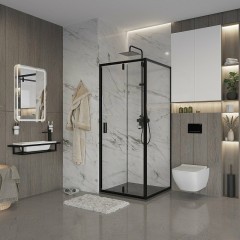 Душевой уголок Niagara Nova 90х90 NG-83-9AB-A90B профиль Черный стекло прозрачное