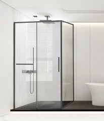 Душевой уголок Vincea Slim Soft 130x90 VSR-1SS9013CLGM профиль Вороненая сталь стекло прозрачное