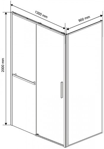 Душевой уголок Vincea Slim Soft 130x90 VSR-1SS9013CLGM профиль Вороненая сталь стекло прозрачное