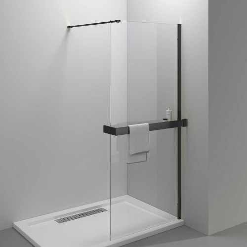 Душевая перегородка Vincea Walk-In HR 90 VSW-4HR900CLB профиль Черный матовый стекло прозрачное