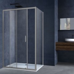 Душевой уголок Vincea Alpha 110x90 VSR-3AL9011CLGM профиль Вороненая сталь стекло прозрачное