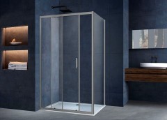 Душевой уголок Vincea Alpha 110x90 VSR-3AL9011CLGM профиль Вороненая сталь стекло прозрачное