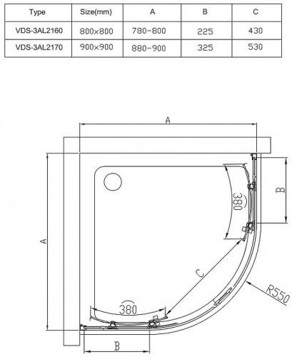 Душевой уголок Vincea Alpha 90x90 VSQ-3AL900CL профиль Хром стекло прозрачное