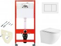 Комплект унитаза WeltWasser Merzbach 043 GL-WT 10000009939 с инсталляцией Tece Base 9400413 с сиденьем Микролифт и Белой клавишей смыва