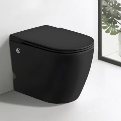 Унитаз Ceruttispa Sella Pulse MB CT10199 приставной с импульсным смывом Черный матовый с сиденьем Микролифт