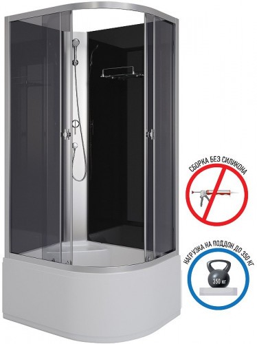 Душевая кабина Niagara Eco 100x80 L E100/80/40L/TN/BK без гидромассажа