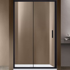 Душевая дверь Vincea Garda 145 VDS-1G145CLB профиль Черный стекло прозрачное