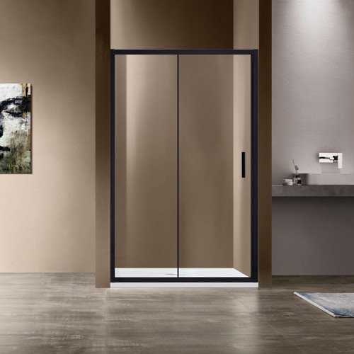 Душевая дверь Vincea Garda 145 VDS-1G145CLB профиль Черный стекло прозрачное