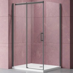 Душевой уголок Vincea Dice 160x80 VSR-4D8016CLGM профиль Вороненая сталь стекло прозрачное