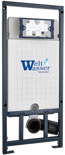 Комплект унитаза Vincea Evo Rimless VT1-34S с сиденьем Микролифт и инсталляцией WeltWasser WW Marberg 507 10000005949+10000005952 с клавишей смыва Хром глянцевый