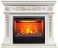Электрокамин RealFlame Estella 25,5/26 WT белый дуб с золотой патиной с очагом 3D Helios 26